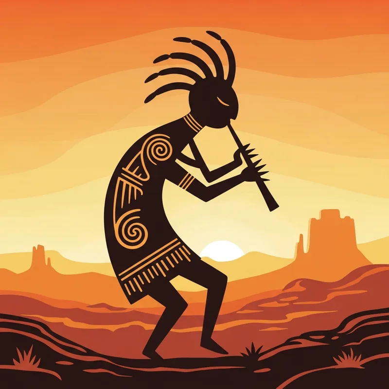 Kokopelli deity illustration